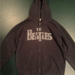 Vintage 2005 The Beatles Black Zip Up Hoodie Sweatshirt, Adult Medium